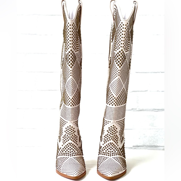 Rare lasso Western boots - bone embellished by Steve Madden - Picture 2 of 5